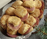 Sliced Country Ham with Sweet Potato Biscuits